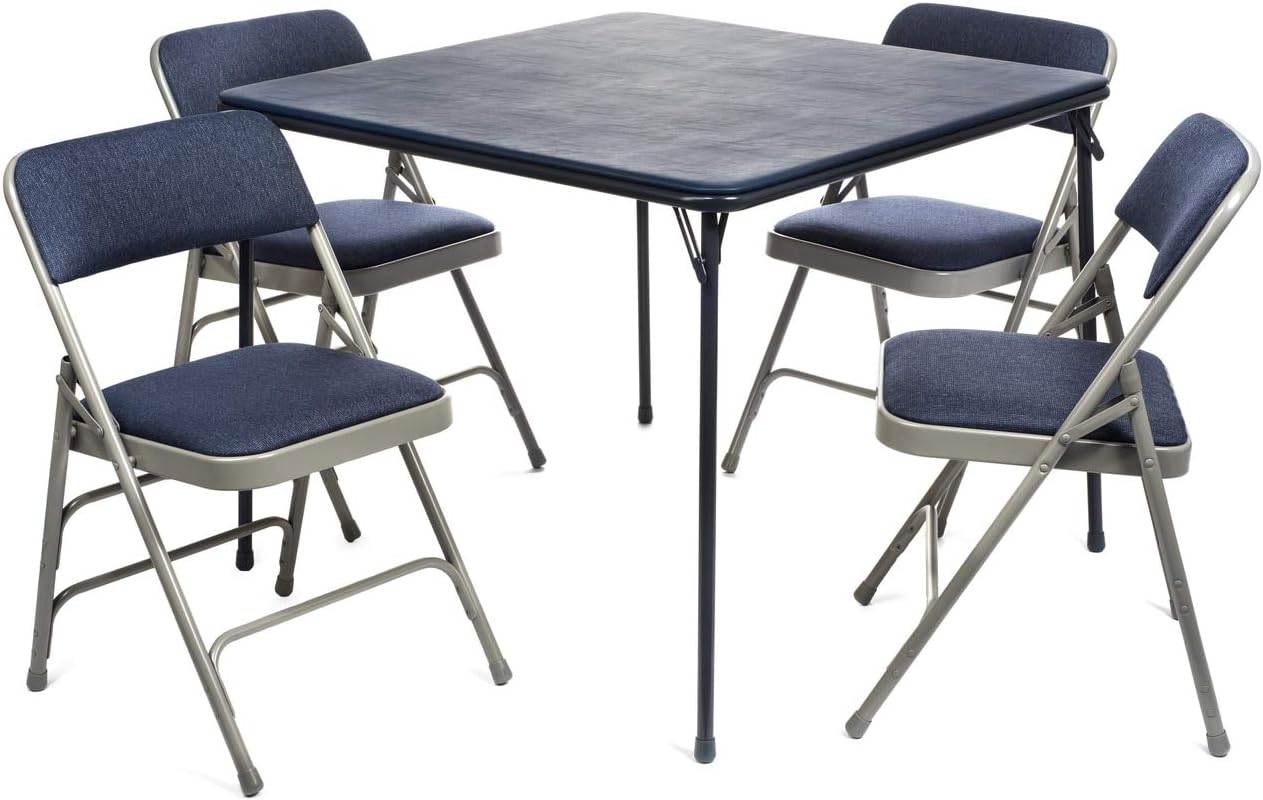 XL Series Folding Card Table and Fabric Padded Chair Set