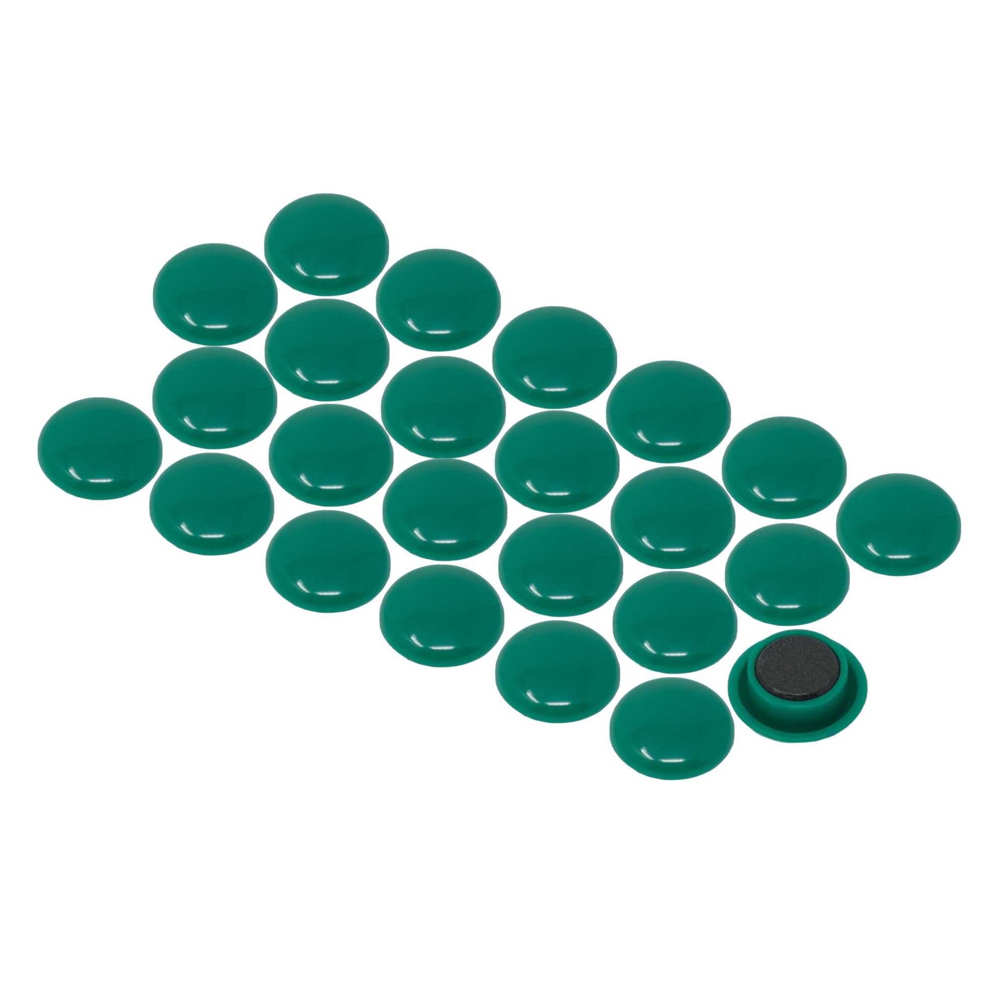 First4magnets Green Small Planning Office Magnets For Fridge, Whiteboard, Noticeboard, Filing Cabinet - Pack Of 24