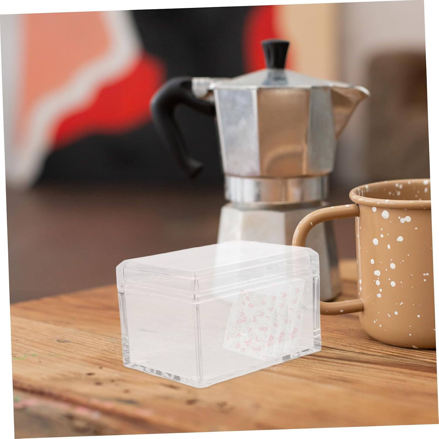 Acrylic Tea Bag Organizer Box Sugar Packets for Coffee Desktop