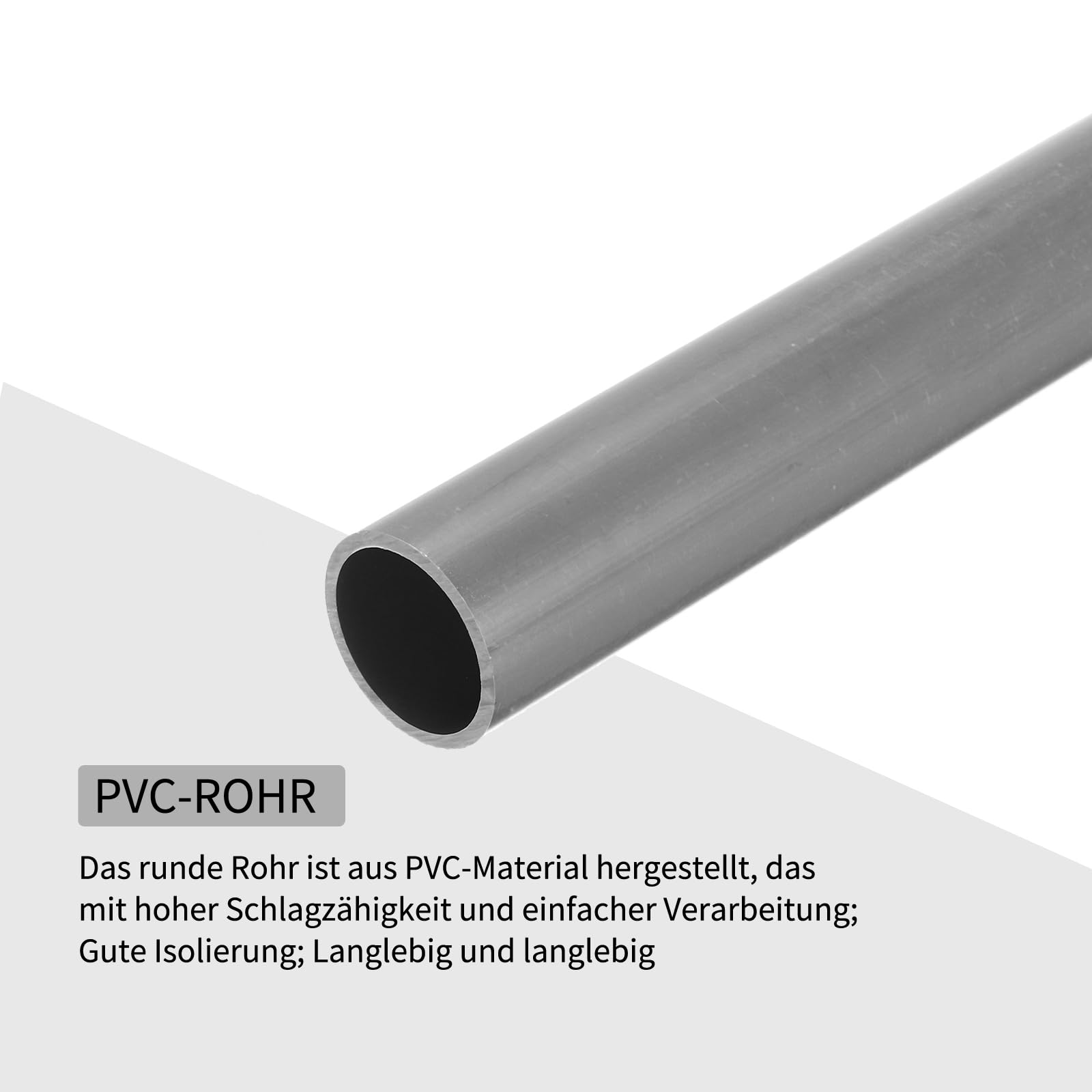 QUARKZMAN PVC-Rohr – 28,2 Mm Innendurchmesser, 0,23 M Lang, Hellgrau, Für Garten, Aquarium & Kabelkanal
