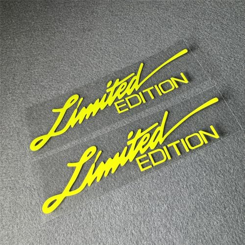 Image of 2X Car Styling Vinyl Graphic Decals for Limited Edition Truck Body Auto Rear Front Windshield Window Sticker 160x38mm (Fluorescent Yellow)