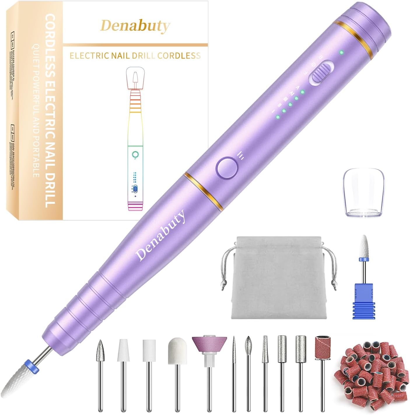 Nagelvijl Draadloos, Elektrische Nagelfrees voor Gelnagels Acryl Gel- en Natuurlijke Nagels, Manucure et Pédicure, 20,000 RPM Instelbare Snelheid Nagelvijl voor Beginners en Professionele