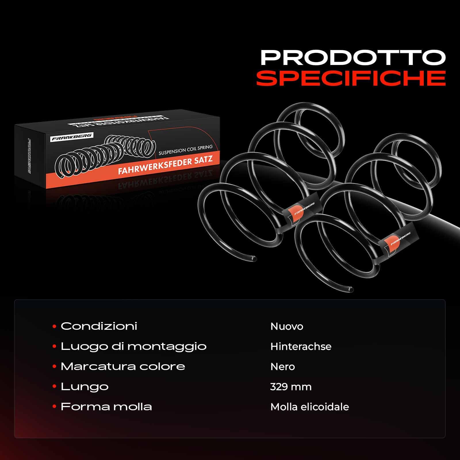 Frankberg 2x Molle autotelaio Molle sospensioni Compatibile con 147 937 GT 937 156 932 Replace# RG5217