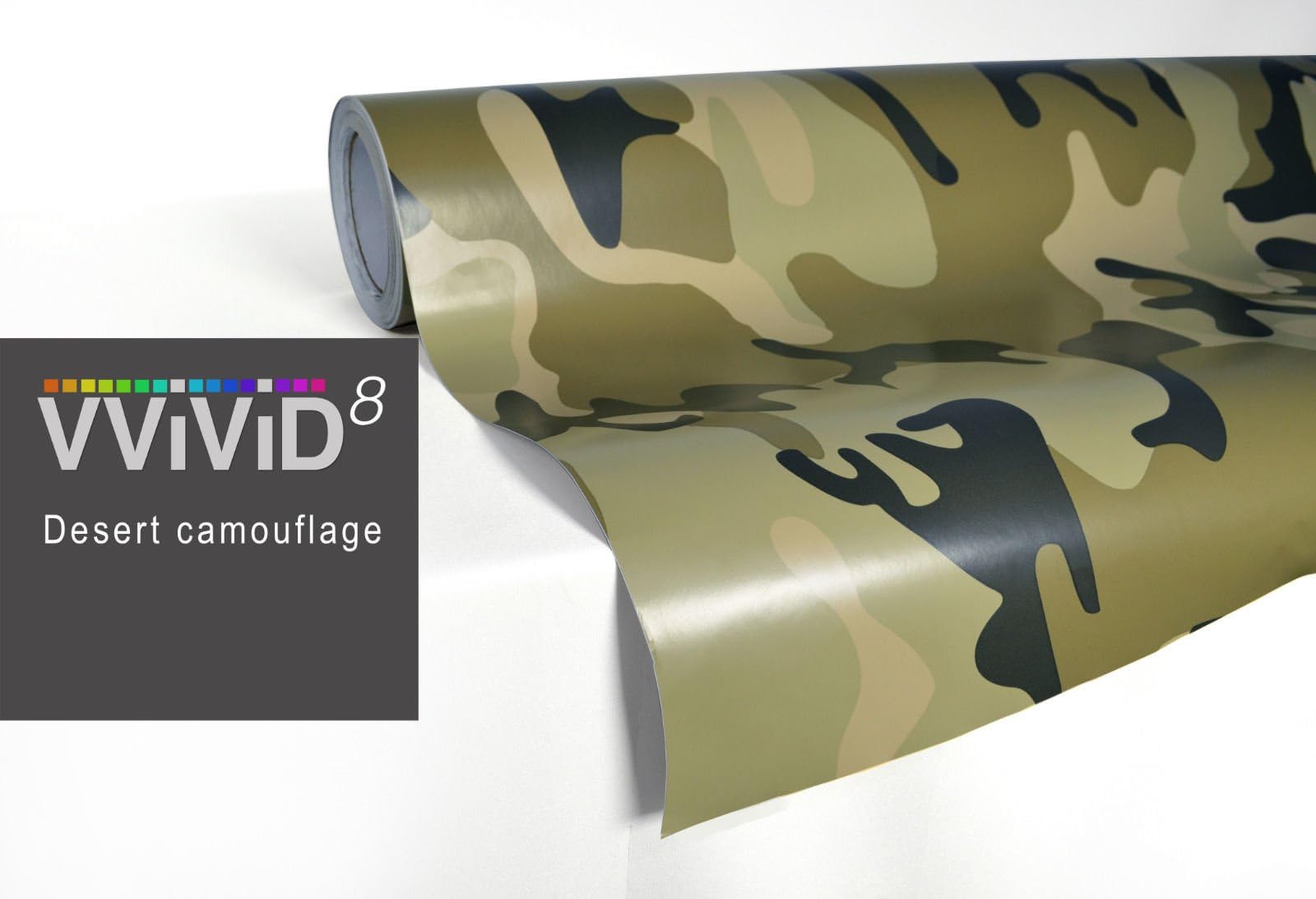 Vinyl Camouflage Pattern Wrap Air-Release Adhesive Film Sheets (3ft x 5ft, Desert Camo)