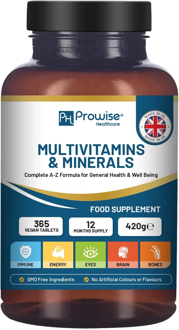 A-Z Multivitamine & Mineralien I 365 vegane Tabletten (Vorrat für 1 Jahr) I 26 essentielle ...