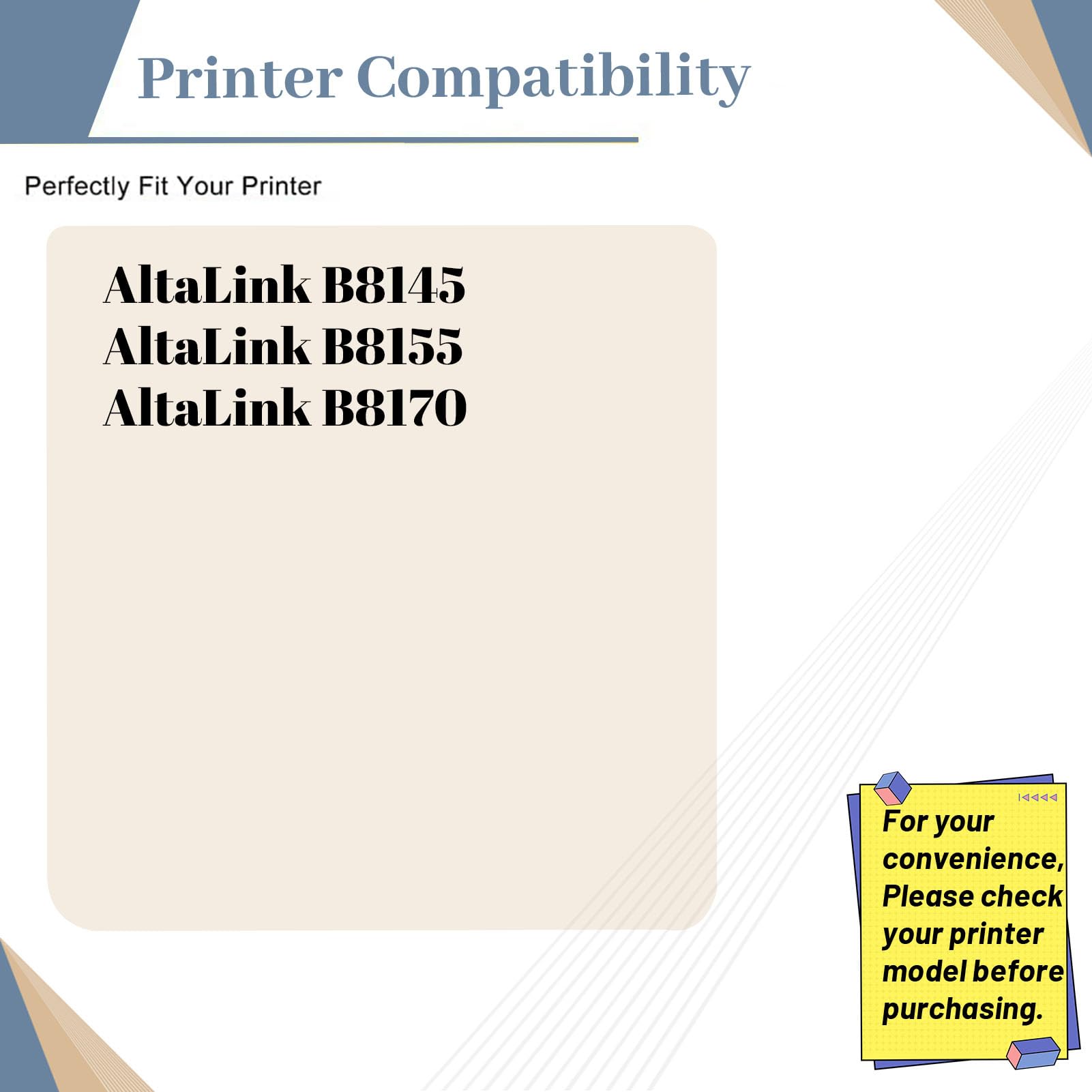 013R00686 Cartucho de tambor compatible con Xerox B8145 B8155 B8170 unidad de tambor, uso de alto rendimiento para impresora AltaLink B8145 B8155 B8170 (paquete de 2 negro)