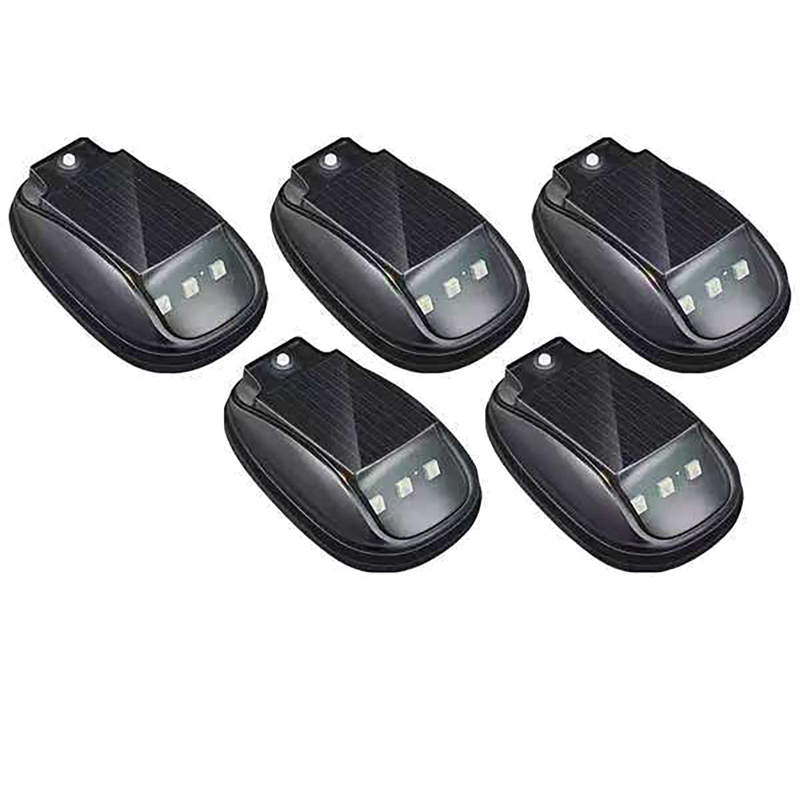 Solar Waterproof Cab Roof Lights, Solar Cab Lights for Truck with Remote, Wireless No Drill Solar Powered Cab Lights,Waterproofing,for Truck SUV Rvs Decoration (5PCS)