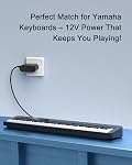 VHBW pour Adaptateur clavier Yamaha 12V Compatible avec le clavier Yamaha PSR-240 PSR-18 PSR78 AN200 PSR170 PSR175 Serie Remplacement pour Yamaha PA130 PA150 PA-3B Adaptateur de puissance de clavier