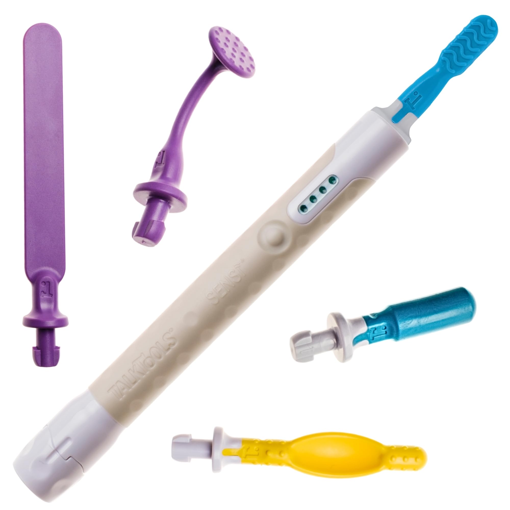 TalkTools Sensi Kit d'intégration sensorielle – Outil sensoriel oral avec nouvelle base ergonomique | Améliore les compétences de morsure et de mastication, la coordination de la mâchoire et la