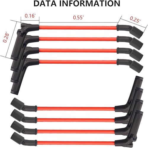 Miniatura 10 de MAS Juego de 8 bobinas de encendido cuadradas y bujías y cables platino compatibles con Cadillac CTS Chevrolet GMC Pontiac G8 Grand Prix H3 Tahoe
