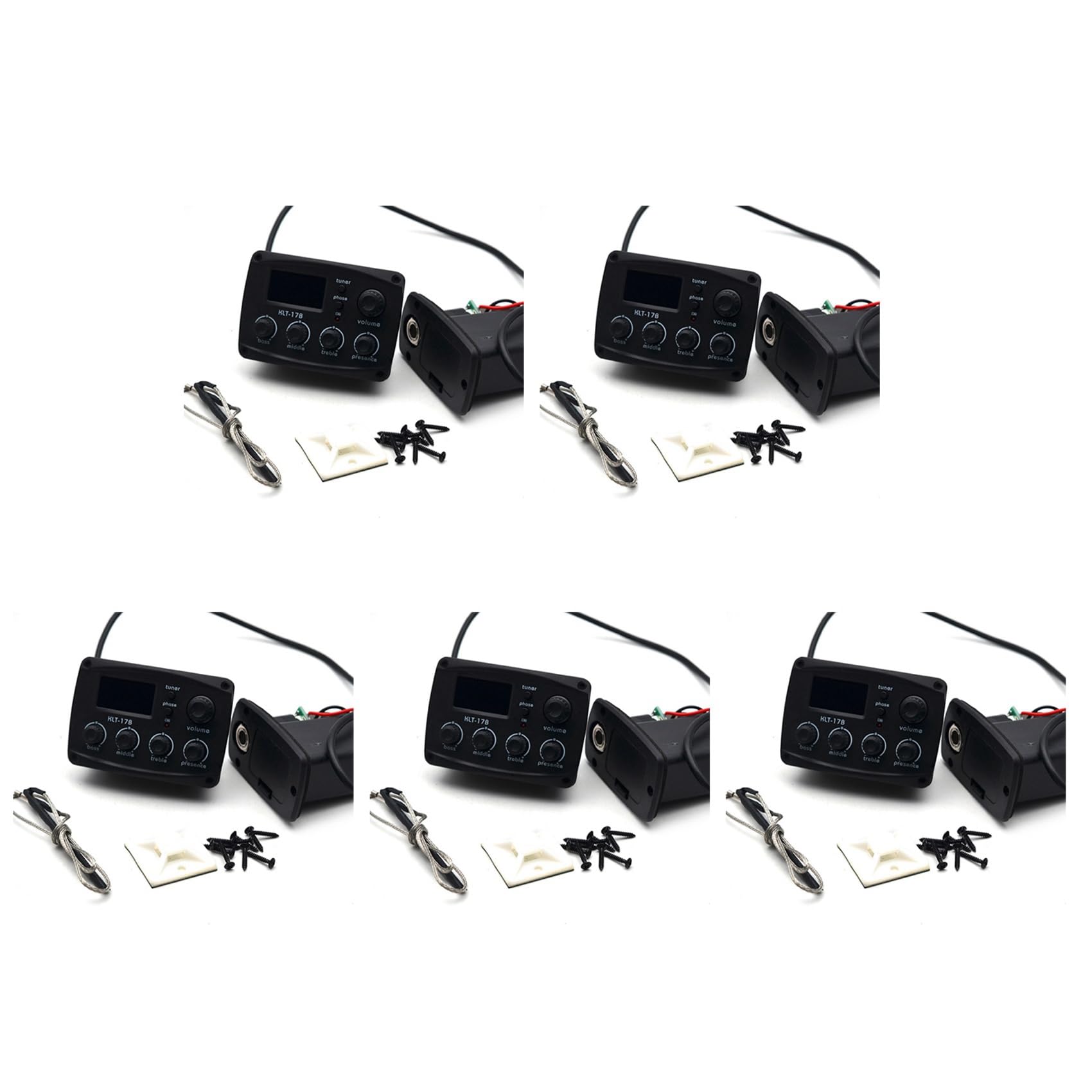 5X -17B Preamplificatore Equalizzatore per Chitarra Acustica con Accordatore Digitale Equalizzatore Equalizzatore un 3 Bande con Pickup per Chitarra Accordatore