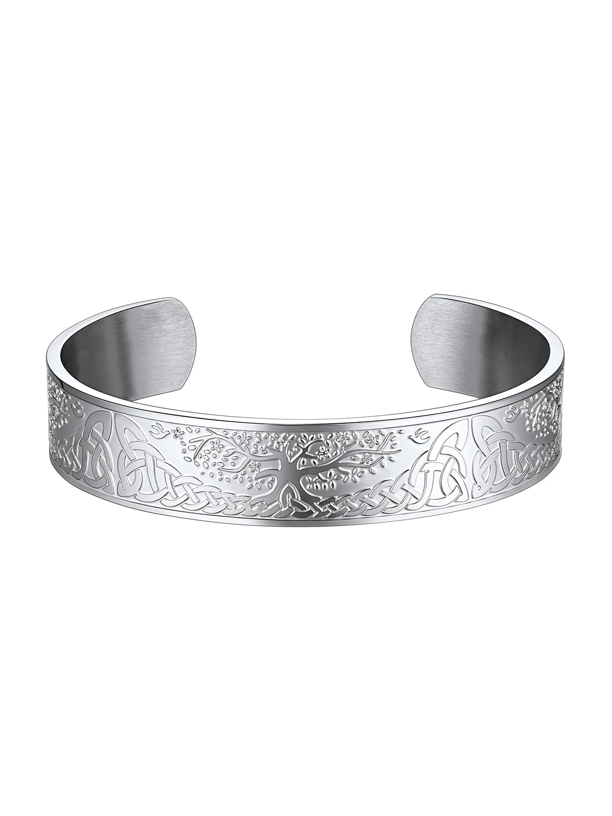 FaithHeart Brazalete Vikingo Acero Inoxidable 316L Hombre Pulsera Vikinga Runas Banda Rígida Joyería Nórdica Amuleto Amigo Pareja Recycled Claim Standard 100