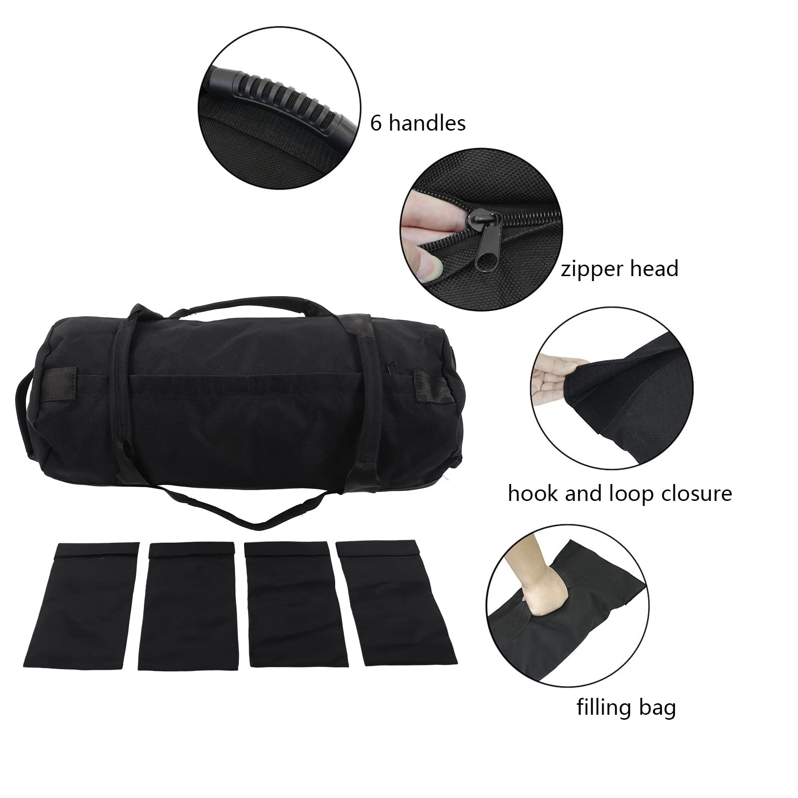 Saco De Arena De Levantamiento De Pesas Saco De Arena De Tela Oxford Saco De Arena Ajustable Saco De Arena De Yoga Saco De Arena De Entrenamiento Resistente Para Entrenamiento Físico Culturismo Entren