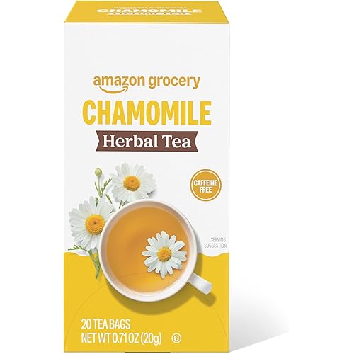 Amazon Grocery, Chamomile Herbal Tea Bags, 20 Ct (Previously Happy Belly, Packaging May Vary)