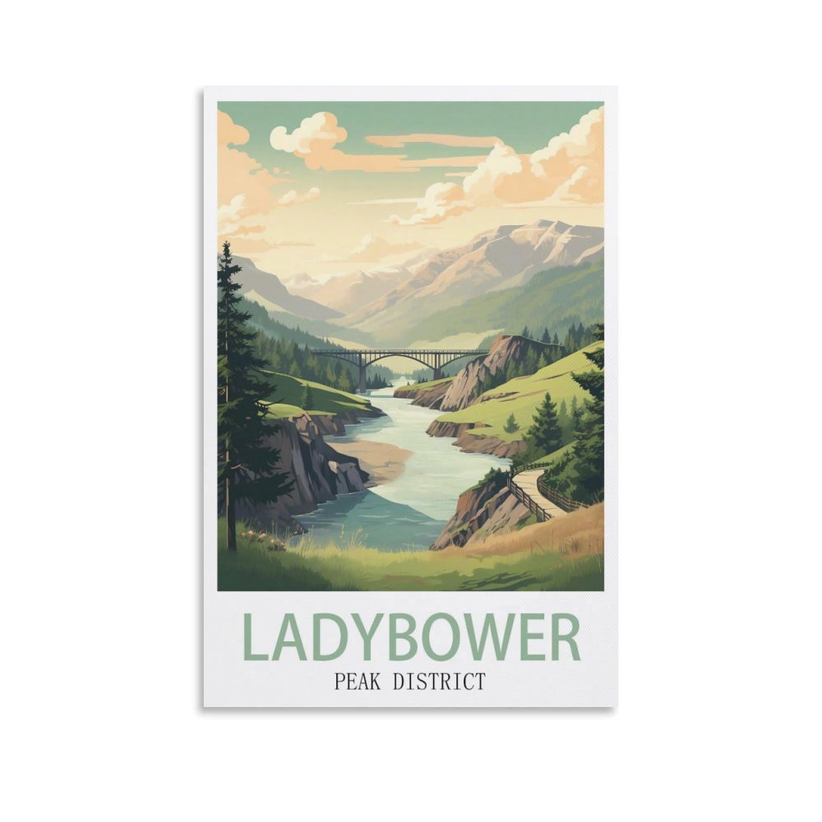 EZMLFA DIY Diamond Painting,Ladybower 5D Landscape Diamond Painting Kits for Adult, Gem Art Crystal Art Kits for Adults, for Home Wall 40x40cm