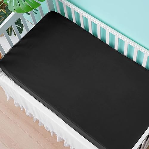 Miniatura 6 de david's kids Paquete de 2 sábanas ajustables impermeables para cuna, ultra suaves y transpirables, para niños y niñas, neutrales, se ajustan a