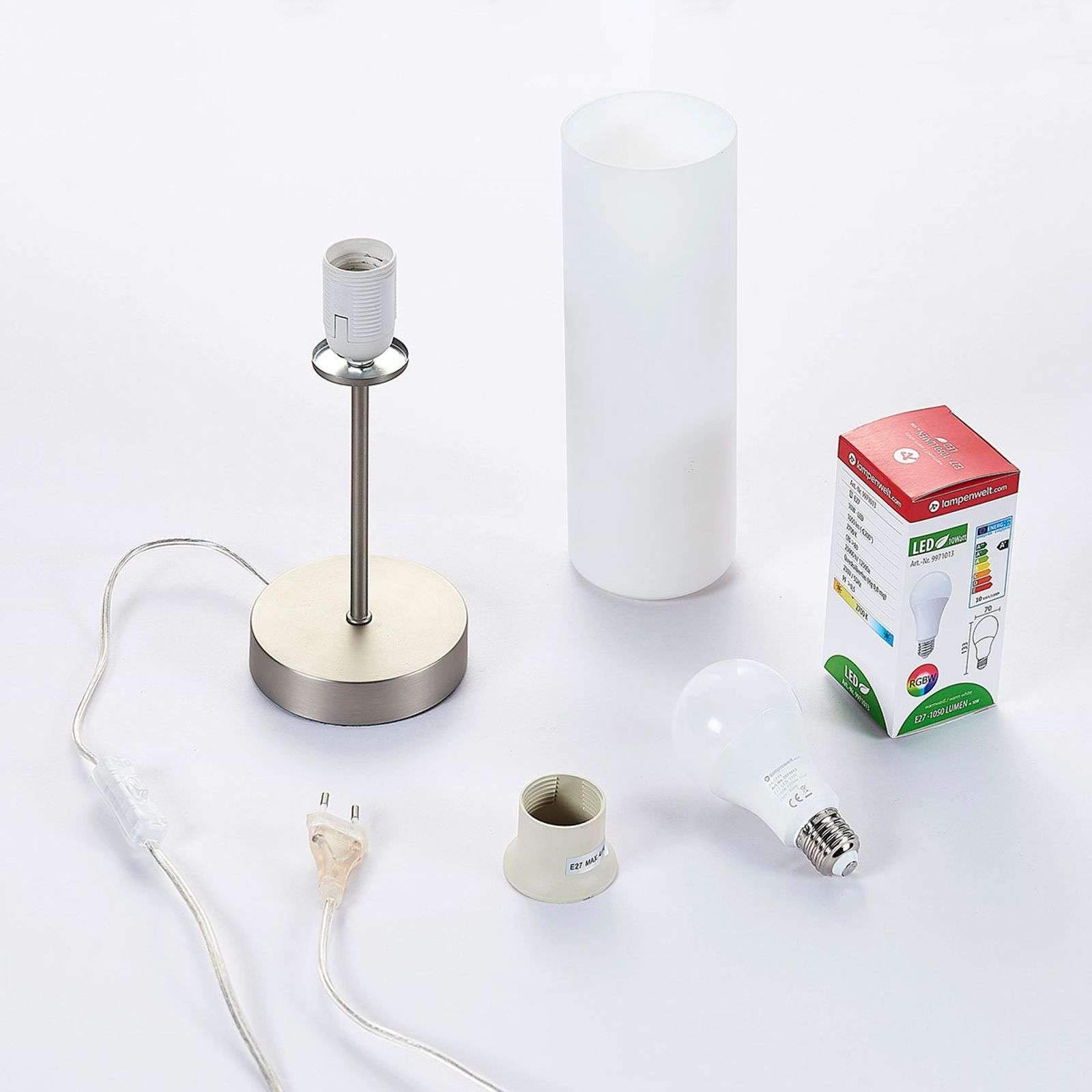 Lindby Lampada da tavolo (Moderno) colore Bianco, in Vetro ad es. Soggiorno & Sala pranzo lampada