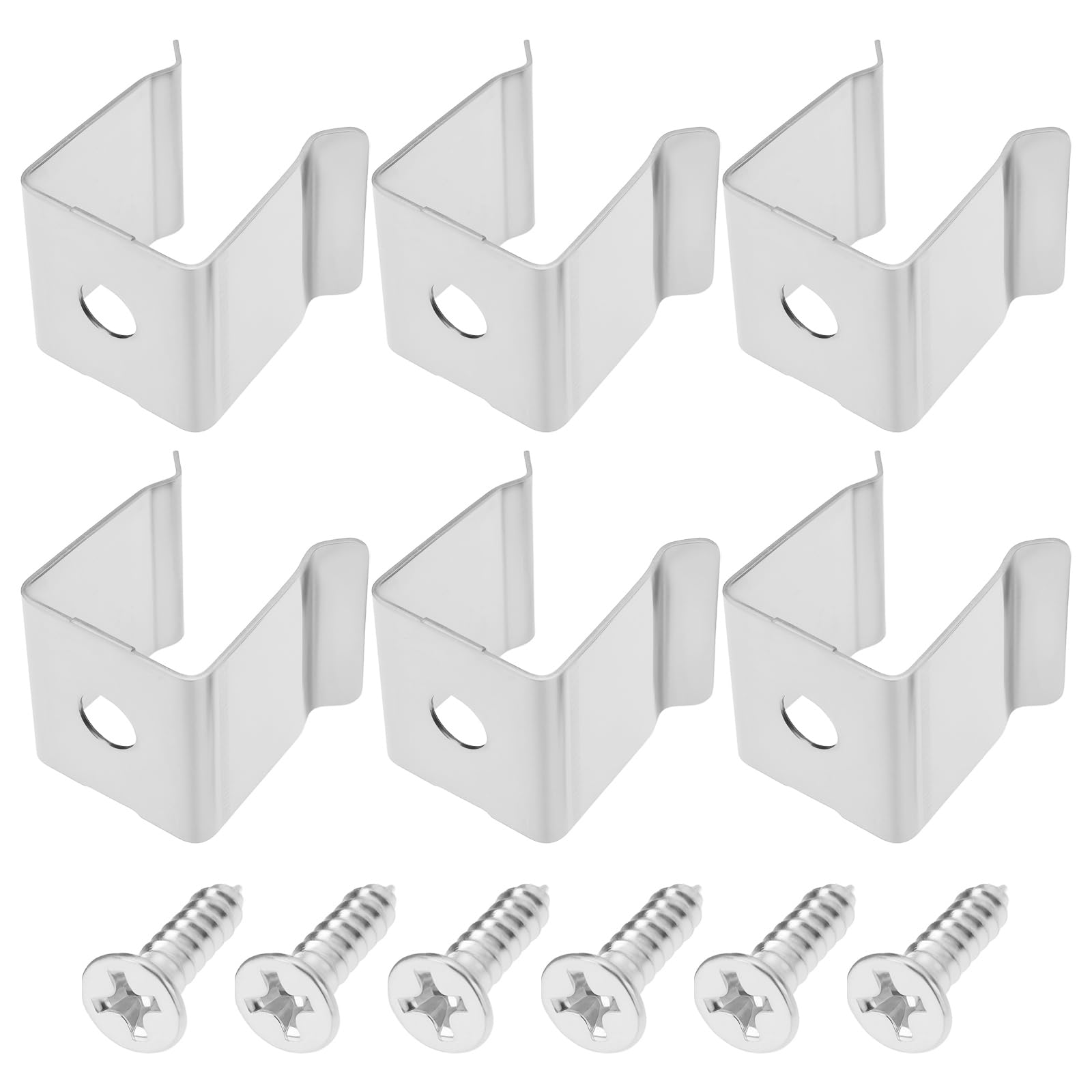 LT Easiyl 50pcs Stainless Steel Rope Light Mounting Clips 12x11x13.5mm Lamp Channel Holder Strip for 8-11mm LED Strips