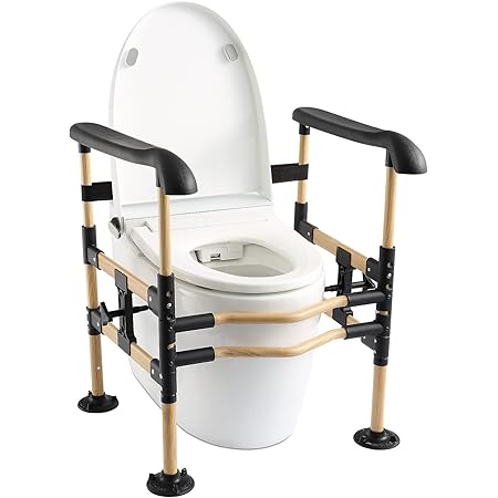 KMINA - Toilettenstuhl für Senioren mit Verstellbarem Sitz (Bis zu 180