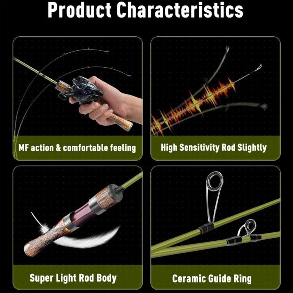Fishing Rod 3 Sections Ultralight Carbon Rods MF Fishing Rods Travel Rod for Trout Pike Fishing Equipment