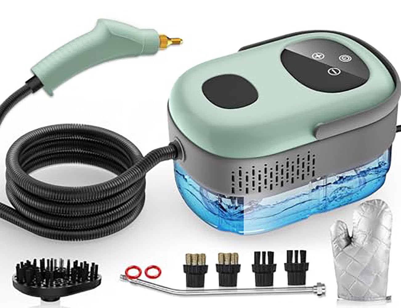 Handheld Steam Cleaner for Home -10s Heat-Up 60 Minutes Runtime 6-Level Adjustable 1600ML 2500W 100 Chemical Free Steamer
