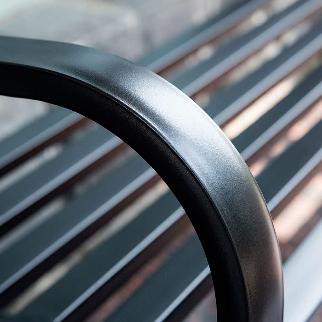 Patio Furniture Bench Outdoor Park Bench Community Plaza with Backrest Metal Leisure Bench for Terrace Courtyard Balcony Shopping Mall Outdoor Bench(B)