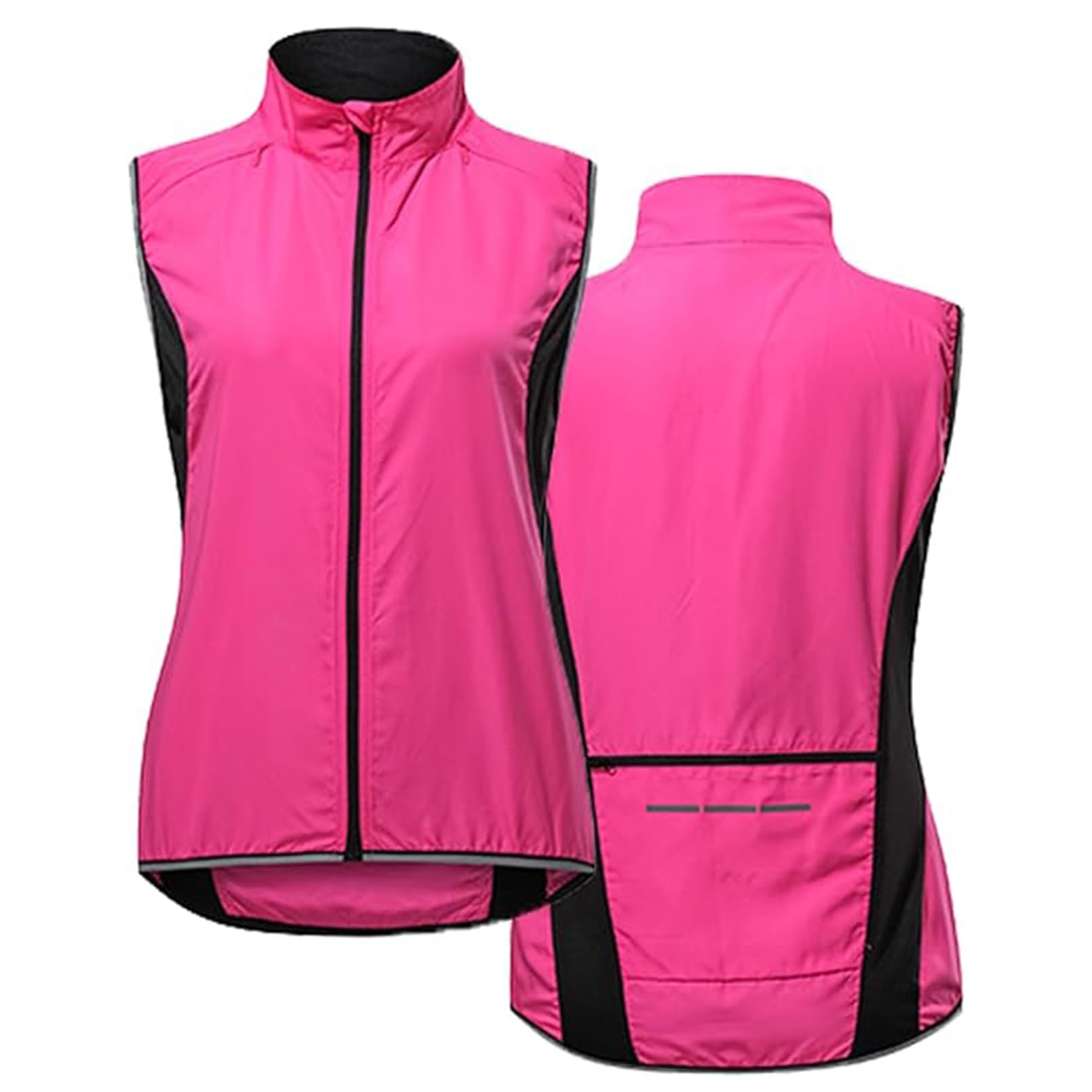Chaleco de Ciclismo para Mujer Chaleco Reflectante Alta Visibilidad para Correr Cortavientos Camisas de Seguridad sin Mangas Chaleco Reflectante Chalecos Transpirables,Pink-XL