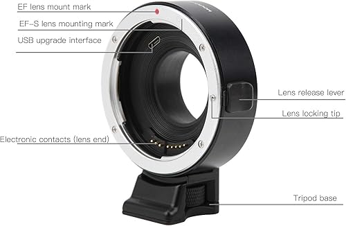 Miniatura 3 de KIMISS EFFX1 - Anillo adaptador de montaje de lente de enfoque automático para lente de montaje Canon EFEFS para cámara Fujifilm X, accesorios de