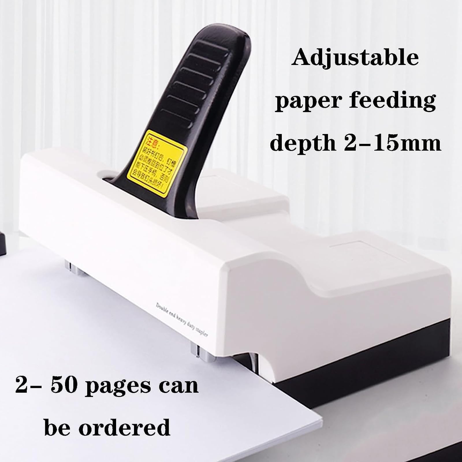 Cucitrice a Doppio Foro, Cucitrice Standard a Doppio Chiodo E Doppio Foro, Penetrazione Massima di 50 Pagine alla Volta E profondità di Ingresso Carta Regolazione da 2 a 15 Mm