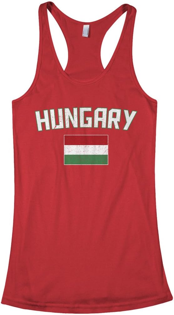 Threadrock Women's Hungary Flag Racerback Tank Top