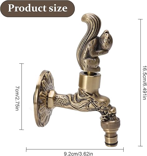 Miniatura 2 de Grifo de agua montado en la pared G12, material de latón, diseño de estilo chino vintage, lavadora de cocina, lavabo, lavabo, grifo de manguera de