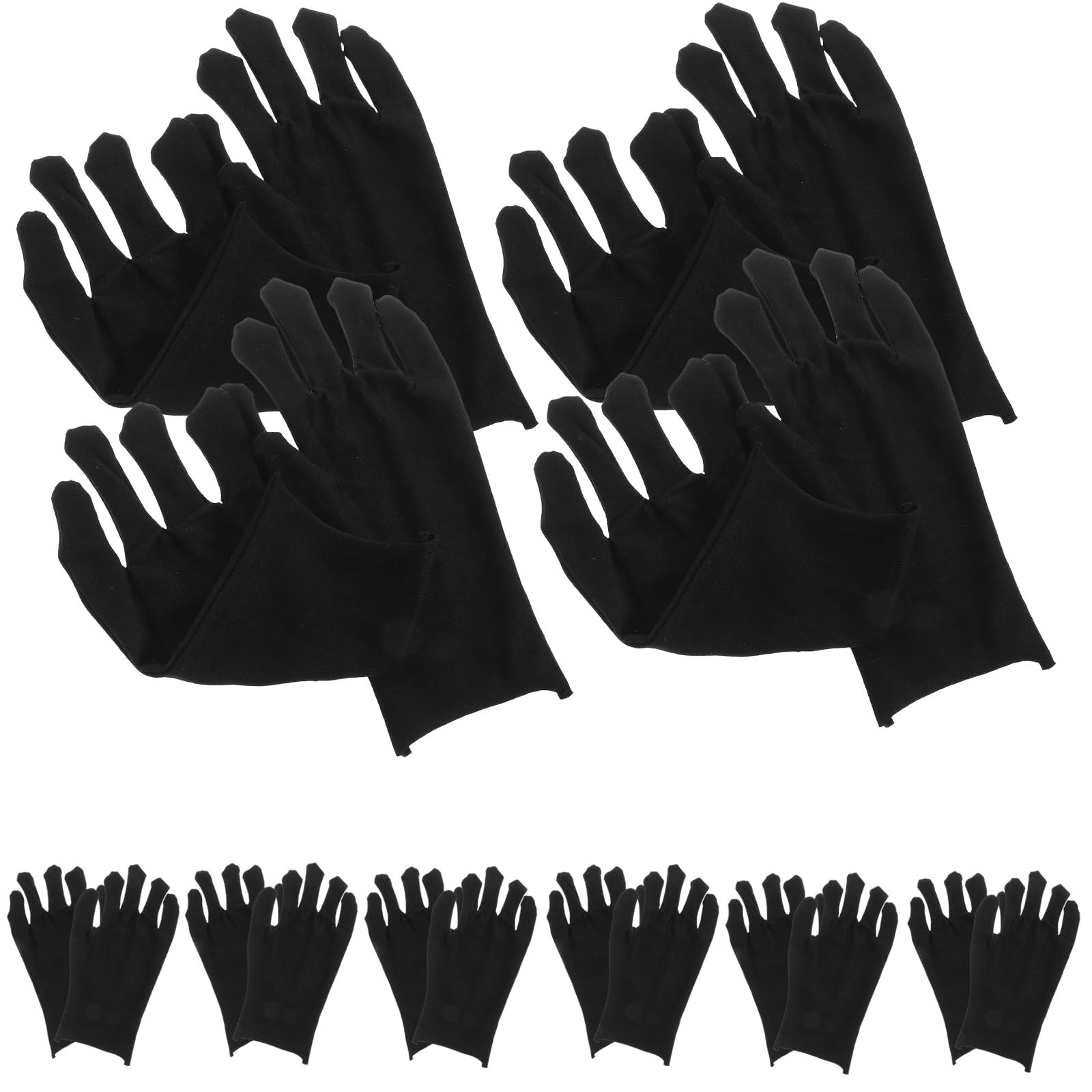 Guantes de algodón negro gruesos para trabajo con protección de corte industrial 8