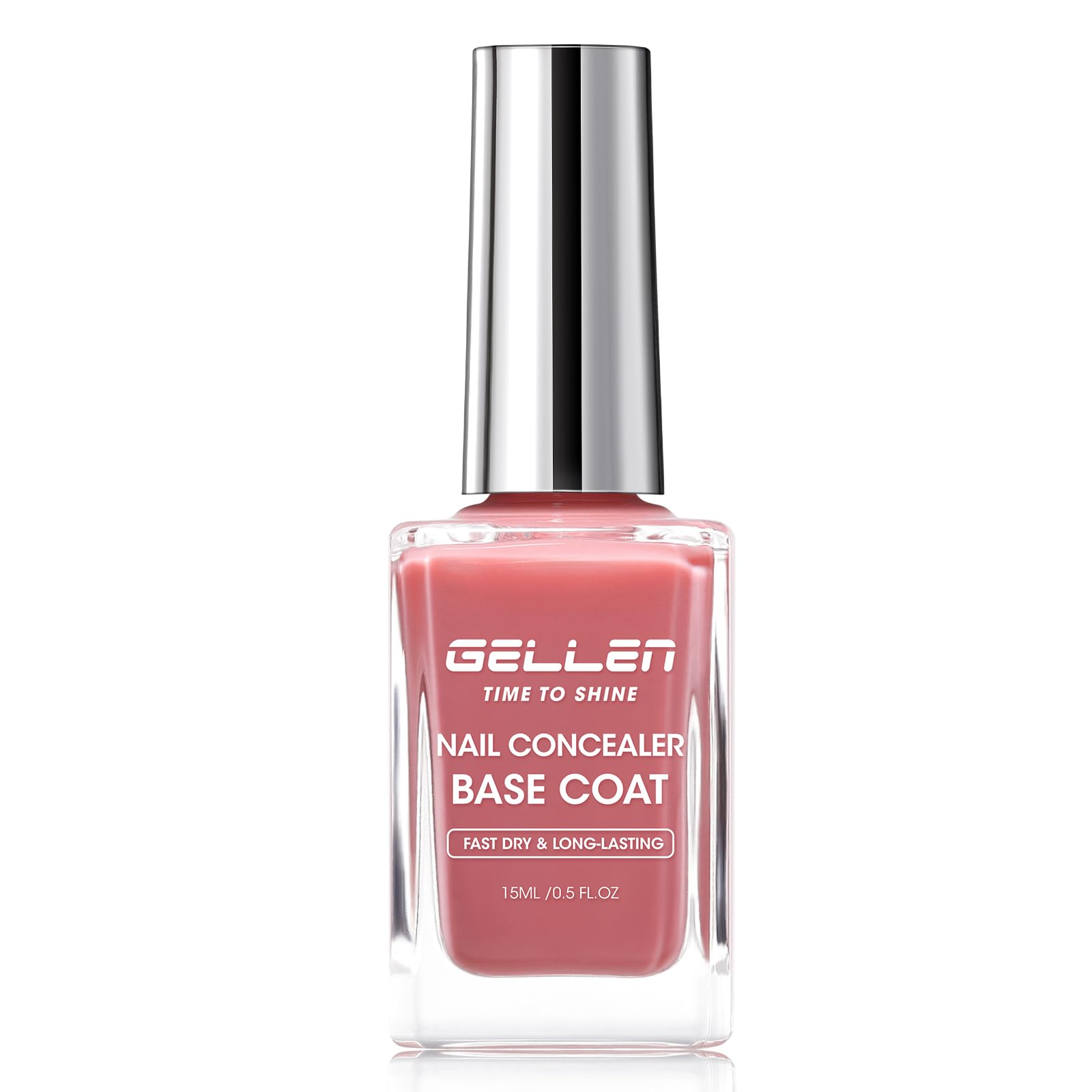 GELLEN Illuminating Nail Concealer Base Coat Nail Polish Dusty Rose Calcium-Formula Regular Nail Polish Strengthens Nails Quick Air