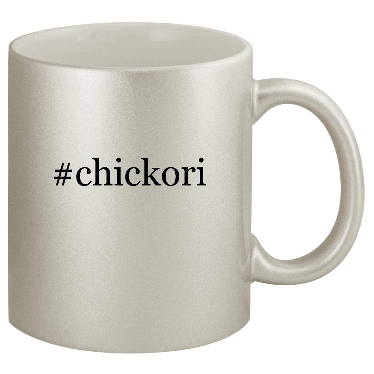 #chickori - Ceramic Hashtag 11oz Silver Coffee Mug, Silver