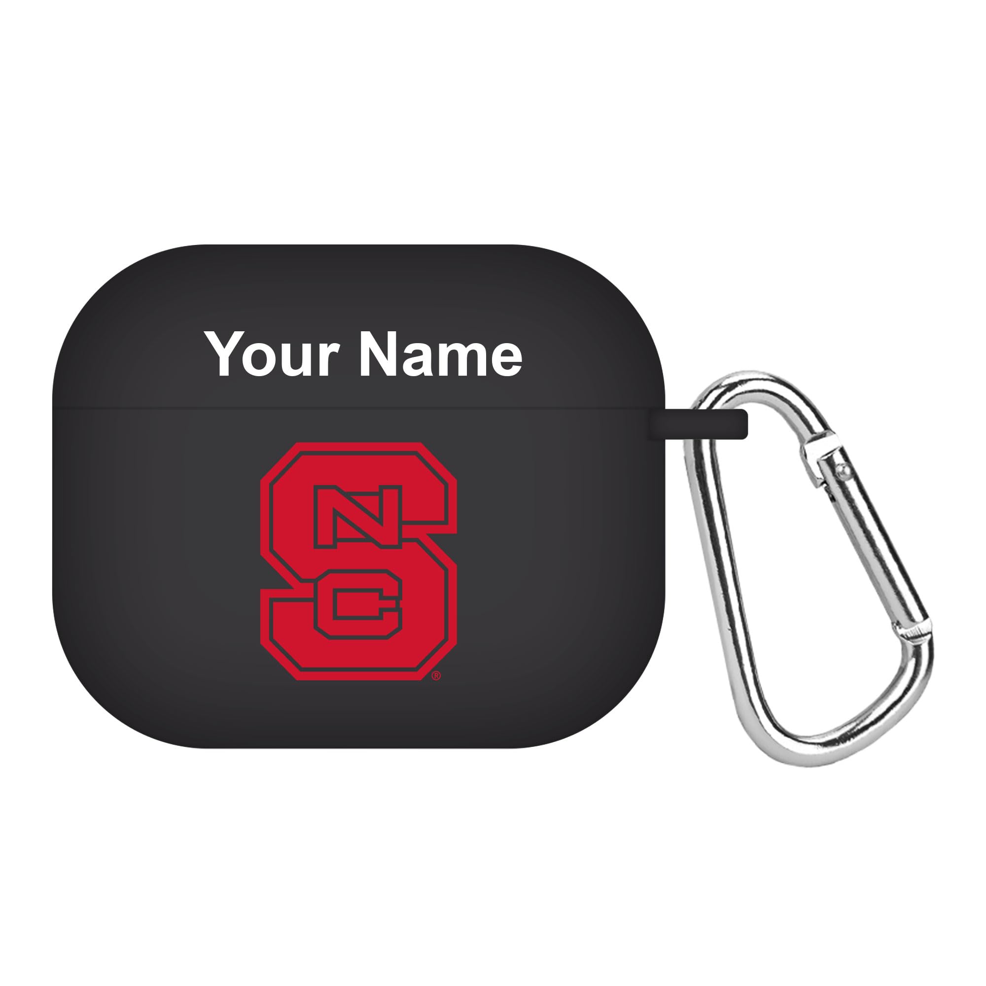 North Carolina State Wolfpack Custom Name HD Case Cover Compatible with Apple AirPods Gen 3 (Black)