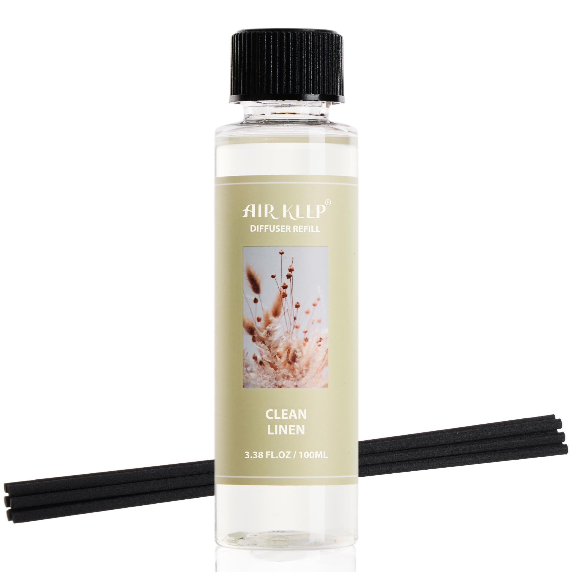 Airkeep Reed Diffuser Oil Refill/Clean Linen/3.38 oz/1 Pack/Air Freshener &amp; Aromatherapy Essential Oil Blend for Home Fragrance – Scented Refill Oil for Bathroom, Bedroom &amp; Home Decor