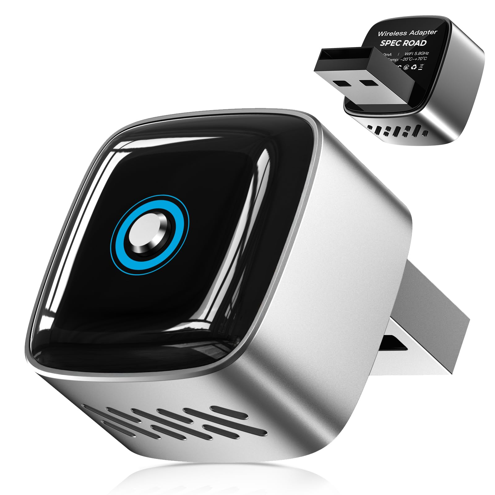 1-Click Switch/Disconnect Wireless CarPlay Adapter for Apple & Android auto Wireless Adapter, 2-in-1 Wired to Wireless mini CarPlay, Plug & Play No Lag for iOS 10+/Android 11+ & 2016+ Cars