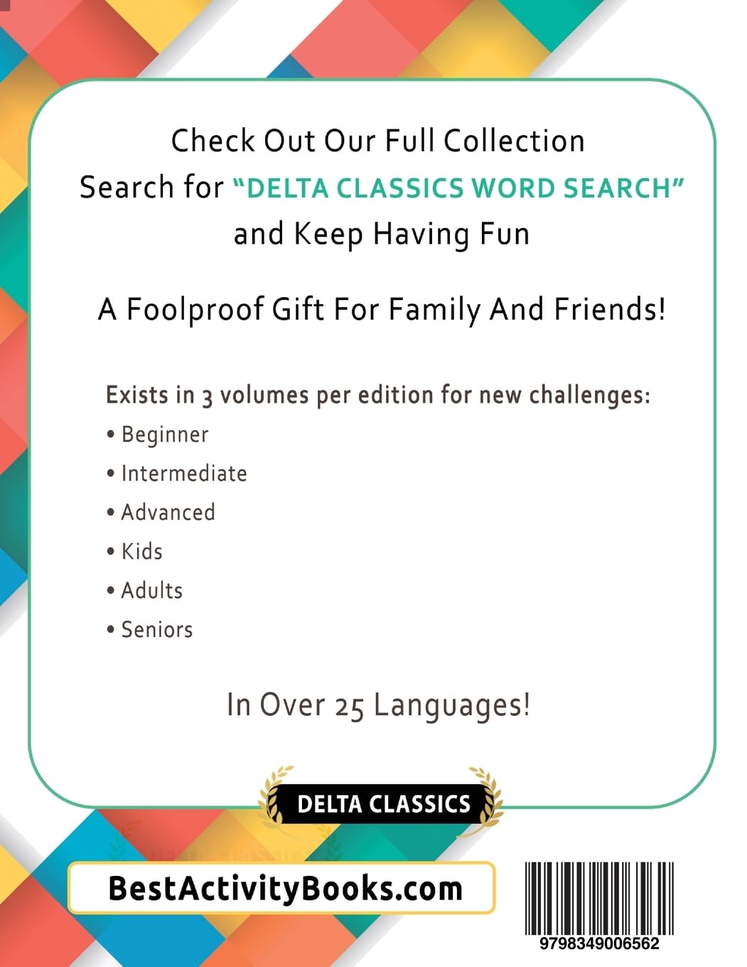 HINDI WORD SEARCH - LEVEL OF DIFFICULTY: EASY - VOL.1 - DELTA CLASSICS - GIVE YOUR EYES A REST WITH THE EASIEST TO READ PUZZLES ON THE MARKET!