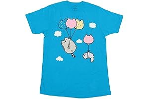 Pusheen the Cat: Balloons Men's Blue T-shirt