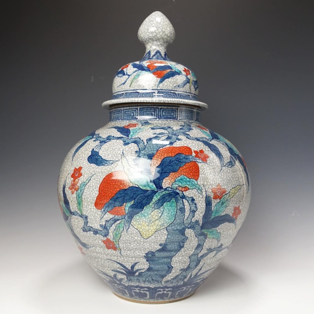 鍋島青山作壺貫入花瓶陶器