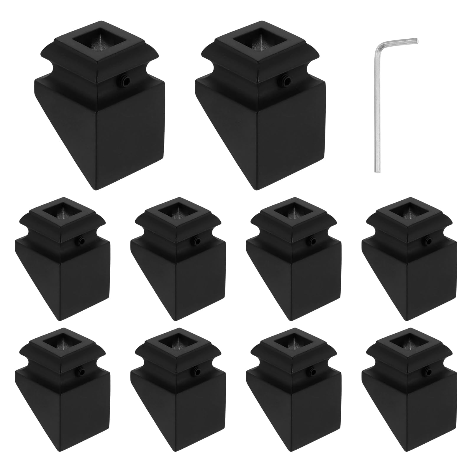 DTGN 10 Pcs Stair Slant Shoes for 1/2" Square Baluster, Black