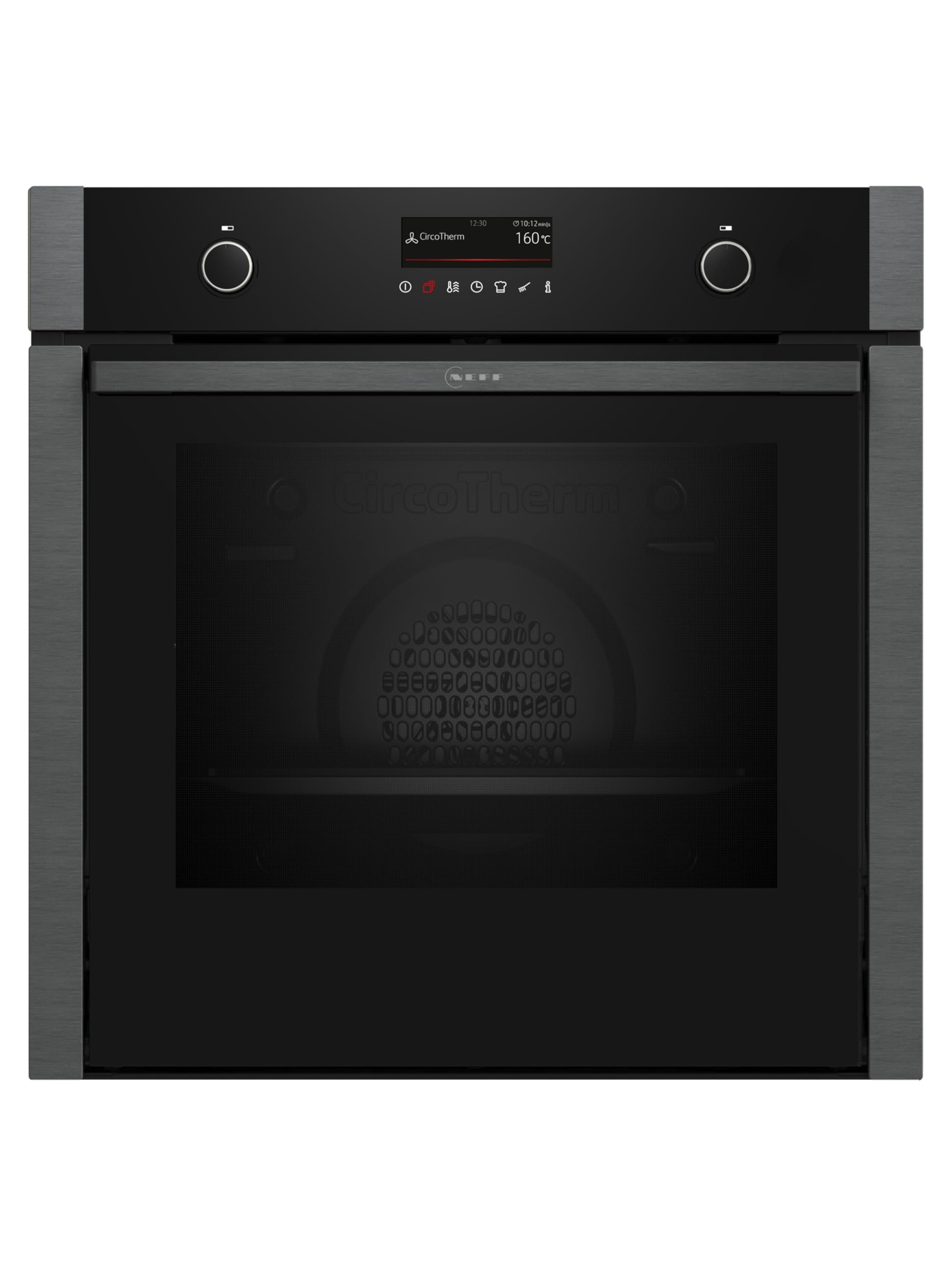 NEFF B6ACP7AG3, N 50, Einbau-Backofen mit Dampfunterstützung, Made in Germany, Slide and Hide, Air Fry, Pyrolyse mit Easy Clean, Kindersicherung, Circotherm, 60 x 60 cm, Graphite Grey