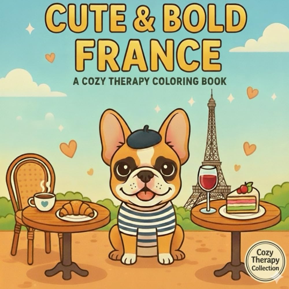 Cute & Bold France: A cozy Therapy Coloring Book (Cozy Therapy Collection)