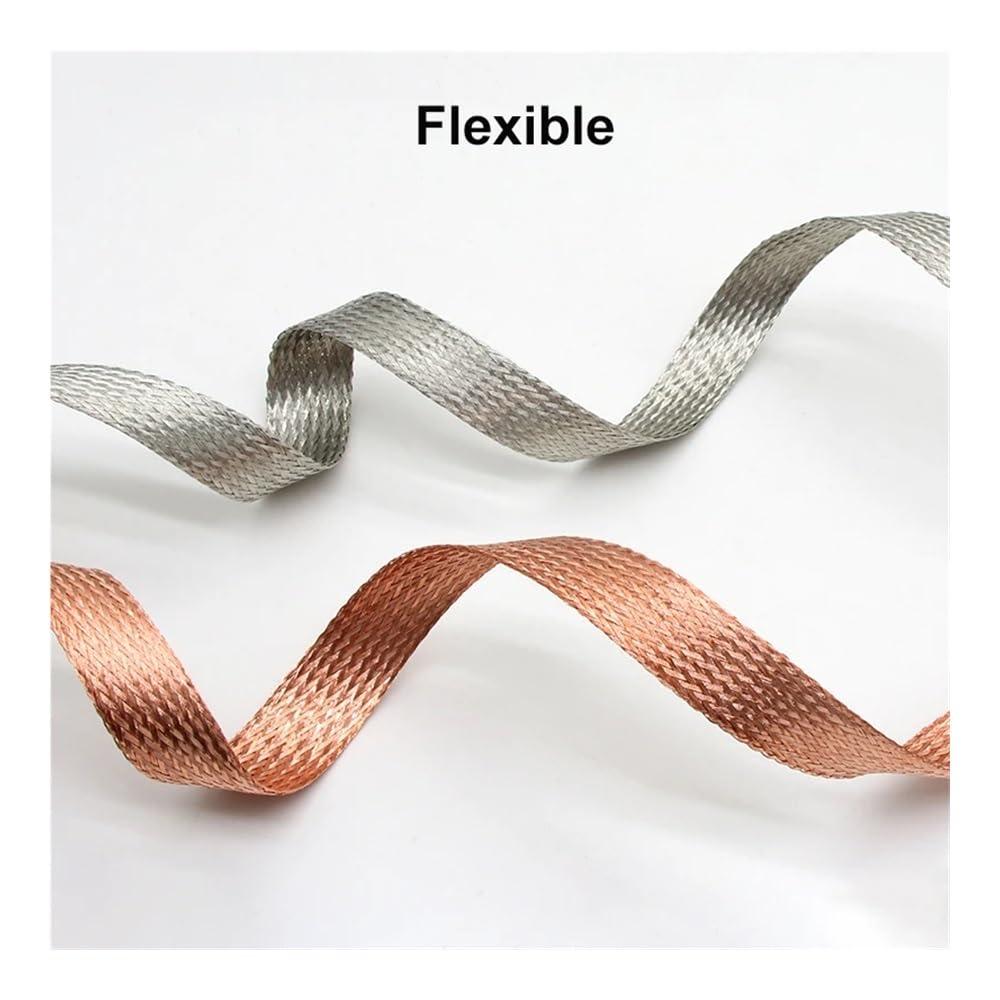 Funda de cable trenzado de cobre de 1/2/5 m, chapado en estañado, 2 ~ 28 mm, funda de metal, blindado, protector de cable blindado, tubo protector de cable (cobre estañado, ancho 16 mm_5 m)