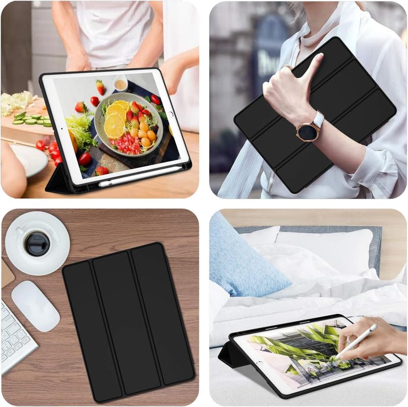 Image of Tablet Case Cover for Apple iPad Air 13 inch (M3 /M2) [Auto Sleep /Wake Cover] [Pencil Holder] [Trifold Stand] - Black