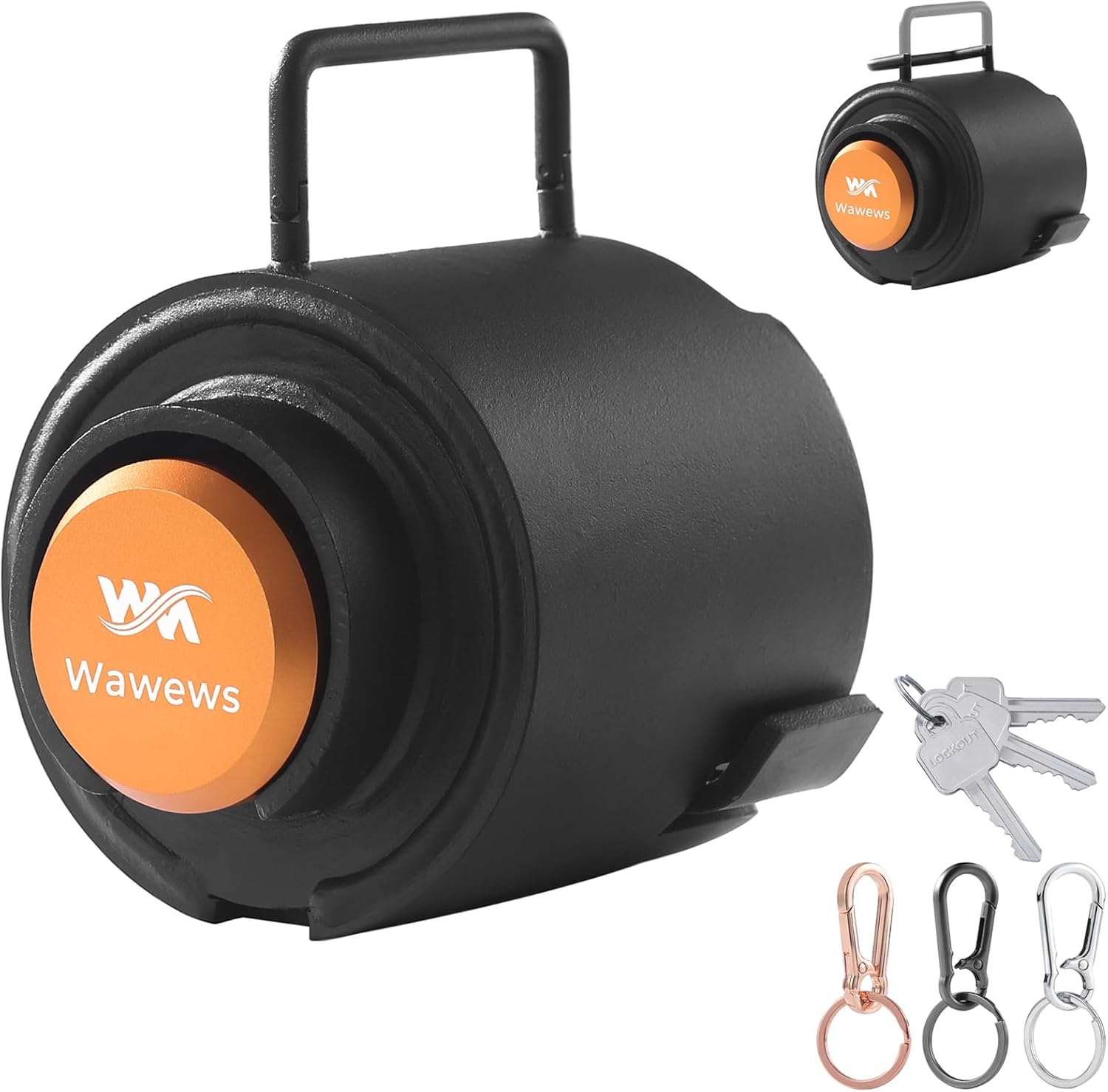 Trailer Lock Fits 2-5/16" Couplers, Heavy Duty Trailer Tongue Lock, Anti-Theft, Anti-Smashing, Secures Safety Chains, Steel Tow Hitch Lock with Handle for RV, Cargo, Camper, Dump Trailer