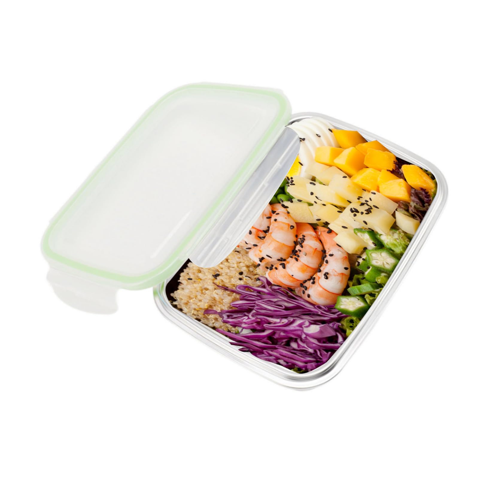 Dioche Box,304 Stainless Steel Lunch Box Leakproof Food Storage Containers Box (850ml)