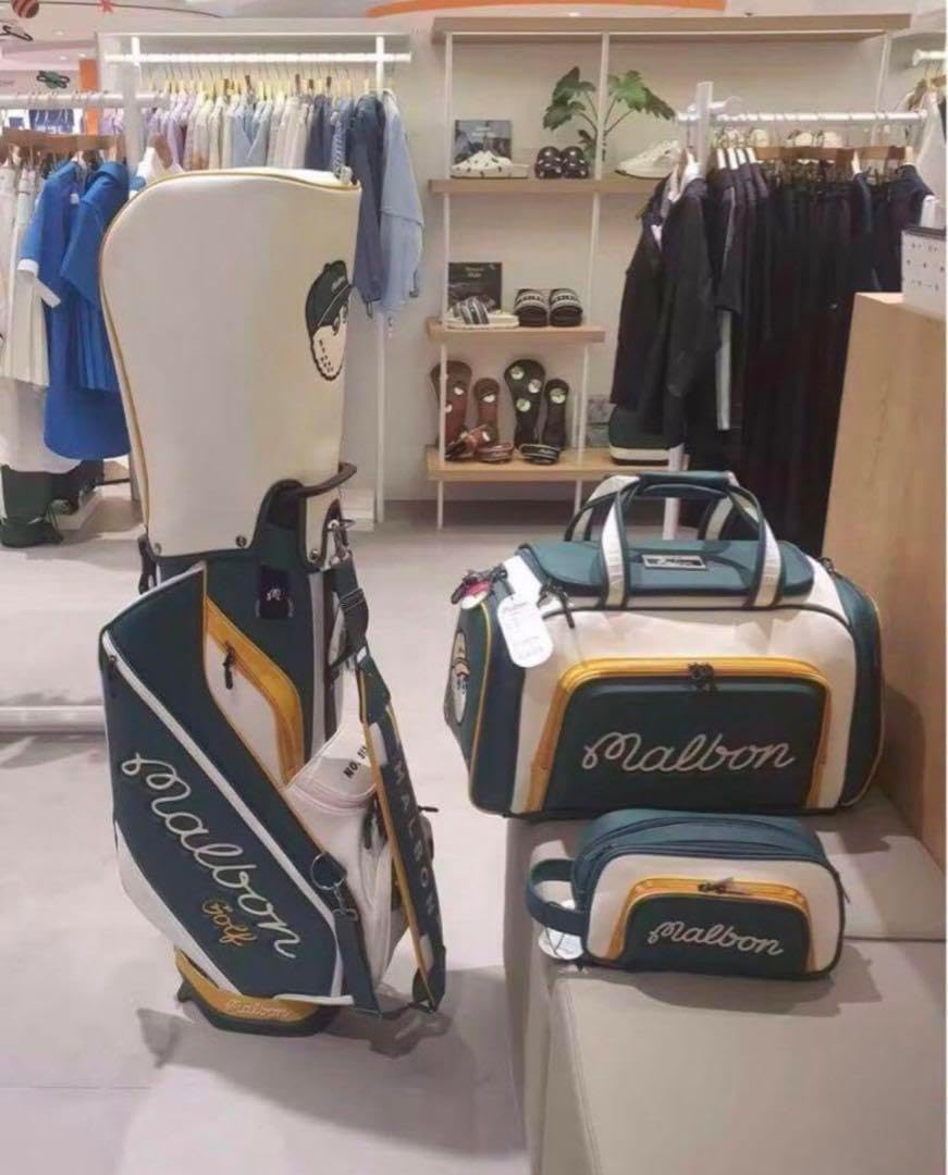 マルボンゴルフ キャディバッグ &ボストンバッグ&ラウンドポーチ 3点
