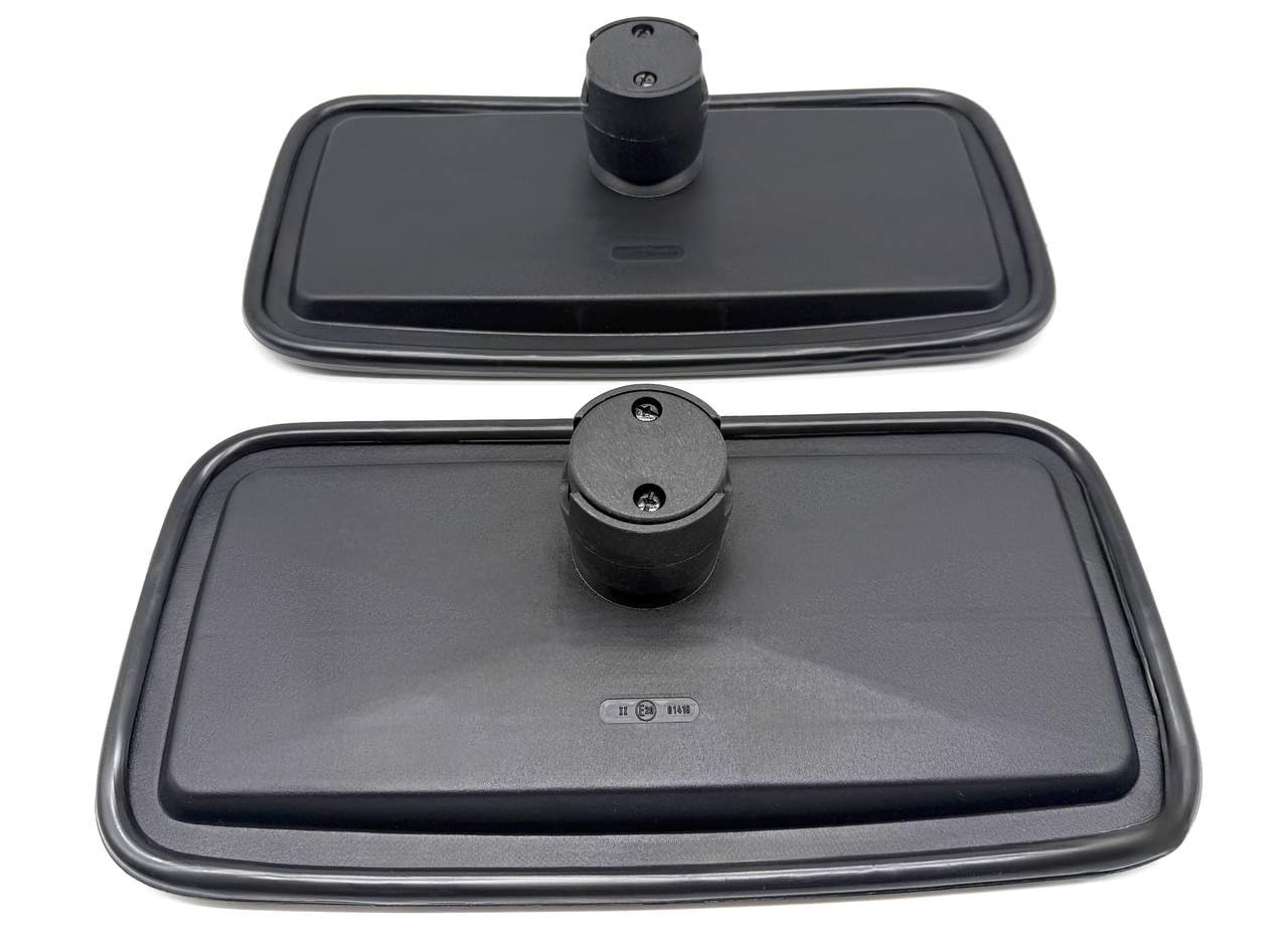 Lot de 2 espejos laterales para camiones, camionetas, autobuses, excavadoras, tractores - 375 x 185 mm - Diámetro: 14 a 30 mm