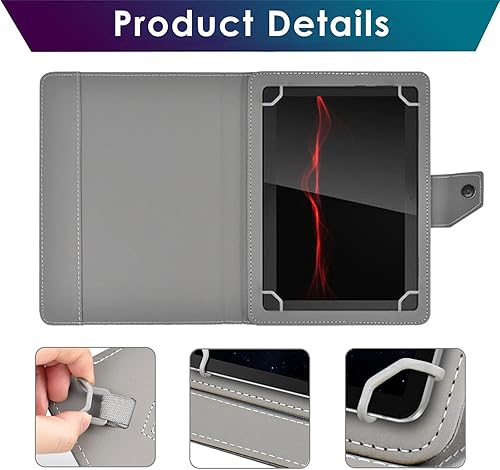 Miniatura 5 de DETUOSI Funda universal para tablet de 10.1 pulgadas, funda para tablet de 10 pulgadas, funda protectora portátil de piel con soporte de cuero con 4